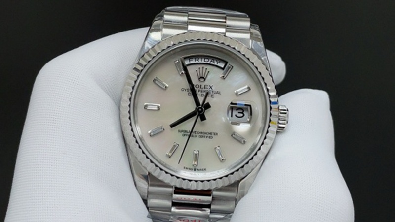 Best Edition with Automatic Movement Rolex Weekly Calendar 36mm Steel Belt White Watch